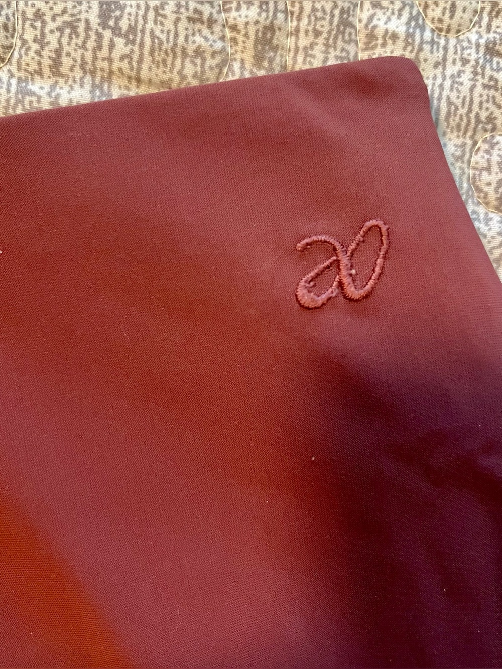 Aday Straight Up Dress Pant Burgundy Recycled Technical Silk High Rise Size Medi - Picture 9 of 10